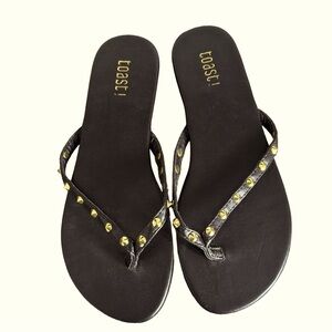 Toast! Brown Studded Sandals - Size 10